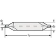 Központfúró, A, 60°, HSS, DIN333