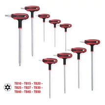 T-fogantyús kulcskészlet, Torx, furatos ,9 részes TB10-TB50