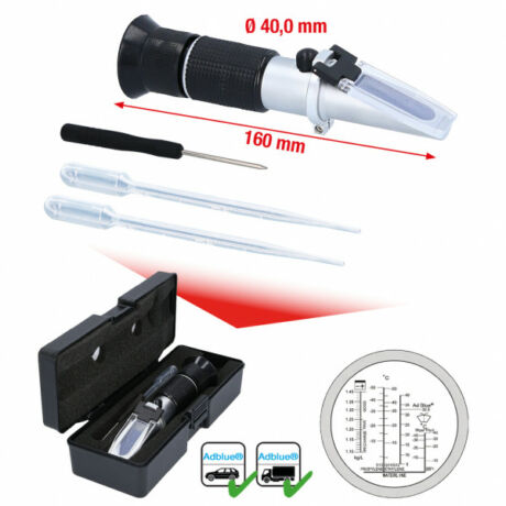 Refraktométer - optikai vizsgáló eszköz akkumulátor folyadék, fagyálló és AdBlue®-tartozékok vizsgálatára